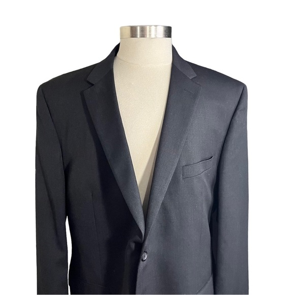 Pronto Uomo Platinum Charcoal Grey 2 Button 100% Wool Formal Suit Jacket Sz 48L - Picture 2 of 13